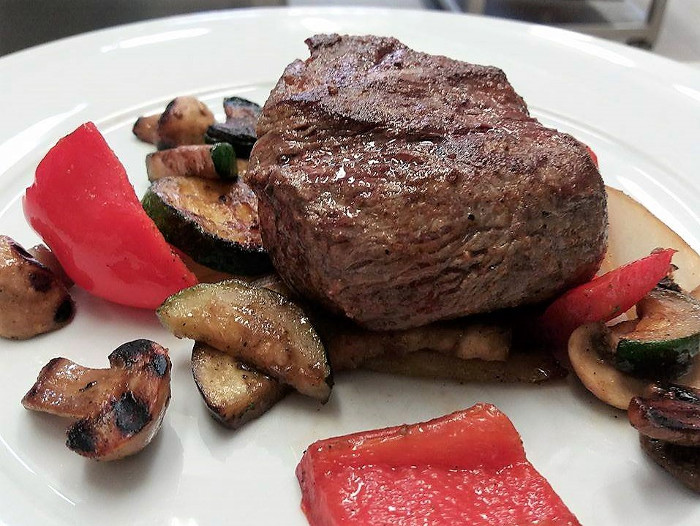 Paleo beef steak with vegetables